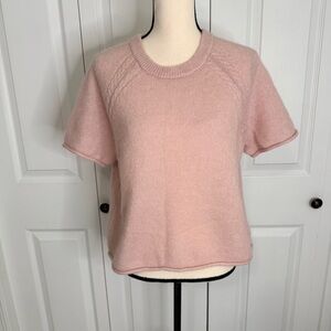Treasure & Bond Blush Alpaca Wool blend short sleeve cropped sweater Size Medium